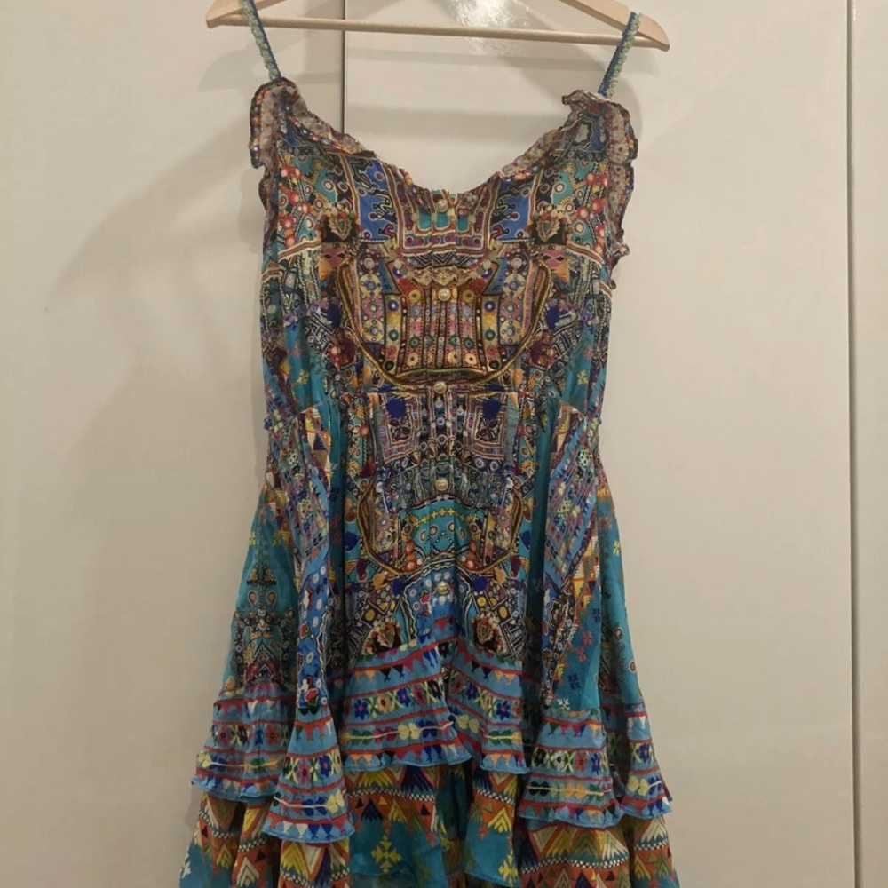 Camilla Franks Blue Multi-coloured Mini Dress Size S